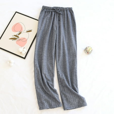 

Fiudx Fashionable Men Casual Pure Cotton Brushed Comfortable Pajamas Trousers New 1083
