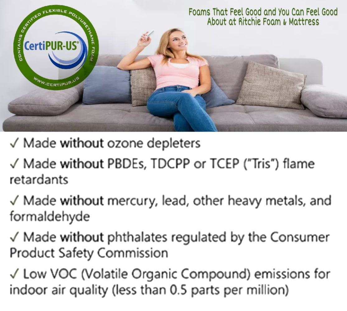 Seat Cushion - High Density 4"T x 24"W x 80"L (1546) "FIRM" Upholstery Sheet Foam, Sofa Foam Cushion, Foam Padding