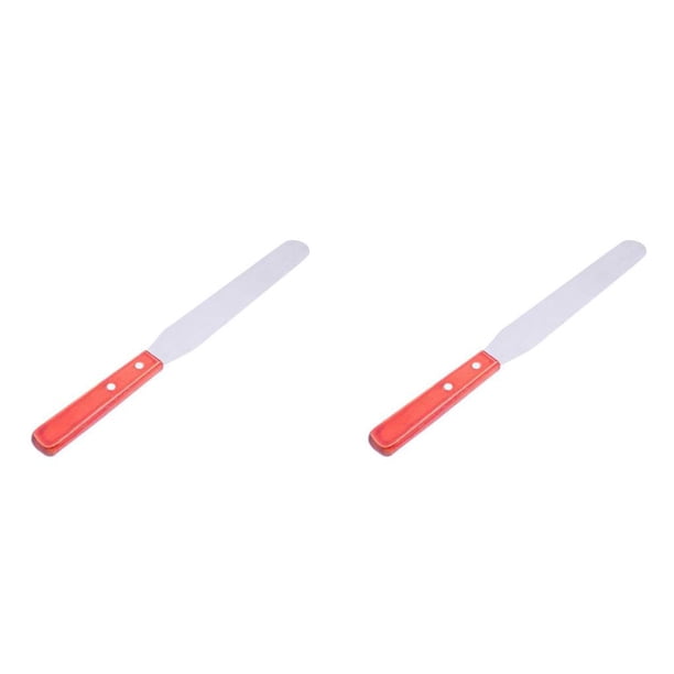 Inteprter Espátula para glaseado recta de 8 pulgadas para hornear, mango de de acero inoxidable, espátulas para decoración de pasteles uno 2piezas