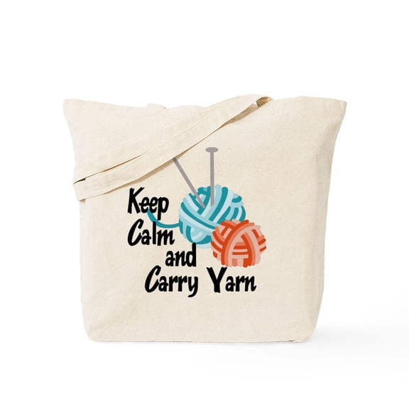 CafePress - Keep Calm And Carry Yarn Tote Bag - Unisex Canvas Tote Bag, Beige, 1-Piece