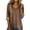 Brown, variant on Women's Plus Size Denim Top, V Neck Long Sleeve Casual T-Shirt with Side Slits, Loose Fit Streetwear Tunic for Daily Wear and Going Out Blue XXXL
