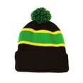 thumbnail image 1 of Winter Striped Beanie with Pom - Green/Black/yell, 1 of 1