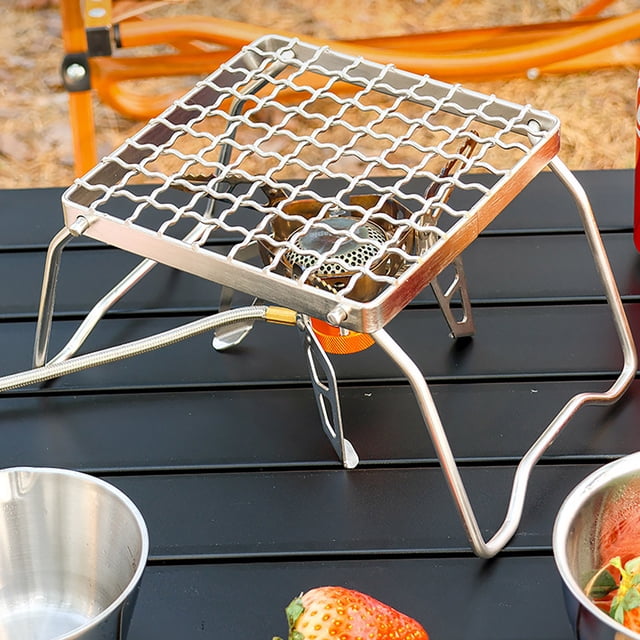 Soporte para Barbacoa Plegable Portátil Xihbxyly Acero Inoxidable para Exteriores