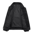 thumbnail image 2 of ohmzyzo Mens Faux Leather Bomber Jackets Classic Style Motorcycle Jackets Full Zip Turndown Collar Coats Windproof Patchwork Outerwear XL, 2 of 8