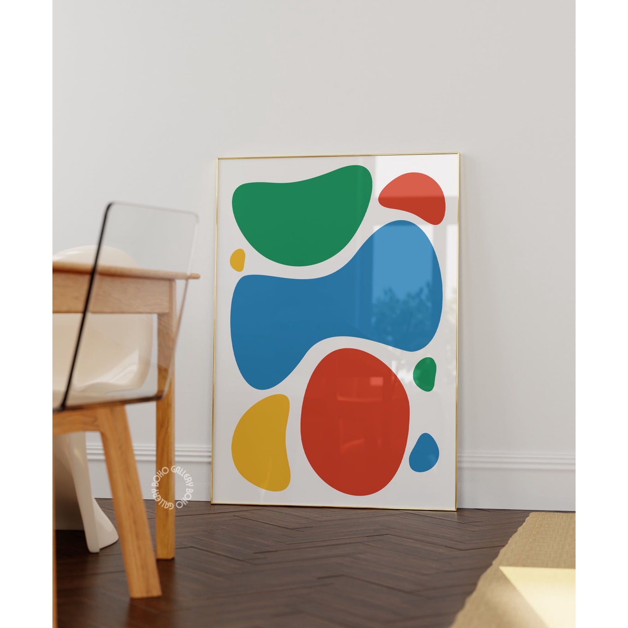Abstract Shapes Wall Art Mid Century Decor Living Room Bedroom Office