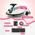 thumbnail image 5 of TOBBI 24V Ride on Drift Car for kids Electric Drifting Go-Kart with Music, LED Lights, Age 6-12 Child, up to 7.46 mph, White and Pink, 5 of 17