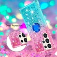 thumbnail image 5 of for Samsung Galaxy S25 Ultra (Not S25) Quicksand Case with Ring Kickstand, Girls Women Bling Cute Glitter Flowing Liquid Floating Sparkle Cover for Samsung Galaxy S25 Ultra. JB-Pink Green, 5 of 14