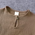 thumbnail image 4 of MYGBCPJS Conjunto de 2 piezas de ropa de lino y algodón sólido para niños y niñas, camiseta de manga corta + pantalones cortos de cintura elástica, 4 of 4