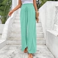 thumbnail image 3 of Ladies Fashion Casual Loose Solid Color High Waist Wide Leg Casual Pants, 3 of 3
