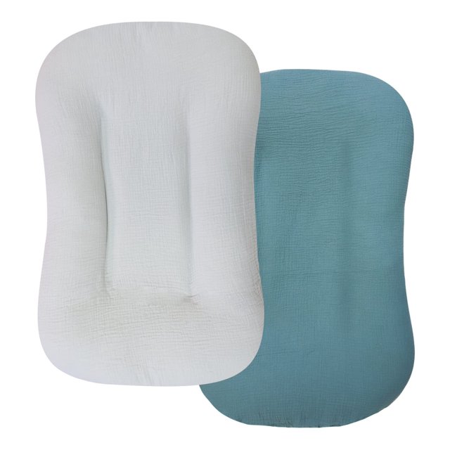 ¡Venta caliente! Paquete de 2 fundas de muselina para tumbona de bebé, funda extraíble de algodón orgánico para recién nacido, funda de asiento de suelo infantil para tumbona
