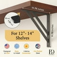 L Brackets by Balin Designs (Black) for 12"14 Beam Style Shelves Heavy