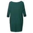 thumbnail image 3 of A2Y Women's Oversized Crew Neck 3/4 Sleeve Side Pockets Drop Shoulder Boxy Top Huntergreen M, 3 of 6