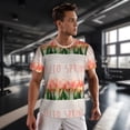 thumbnail image 3 of Wukai Hello Spring Print Men's Short-Sleeved Mesh T-Shirt,Quick-Dry Short Sleeve Workout T-Shirt-Large, 3 of 8