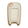 thumbnail image 1 of Funda de Llave de Auto de TPU y Silicona en Blanco y Dorado para Hyundai i10 i20 i30 i35 i40 ix20 ix25 ix30 ix35 ix55 - Funda de Control Remoto de 3 Botones, 1 of 6