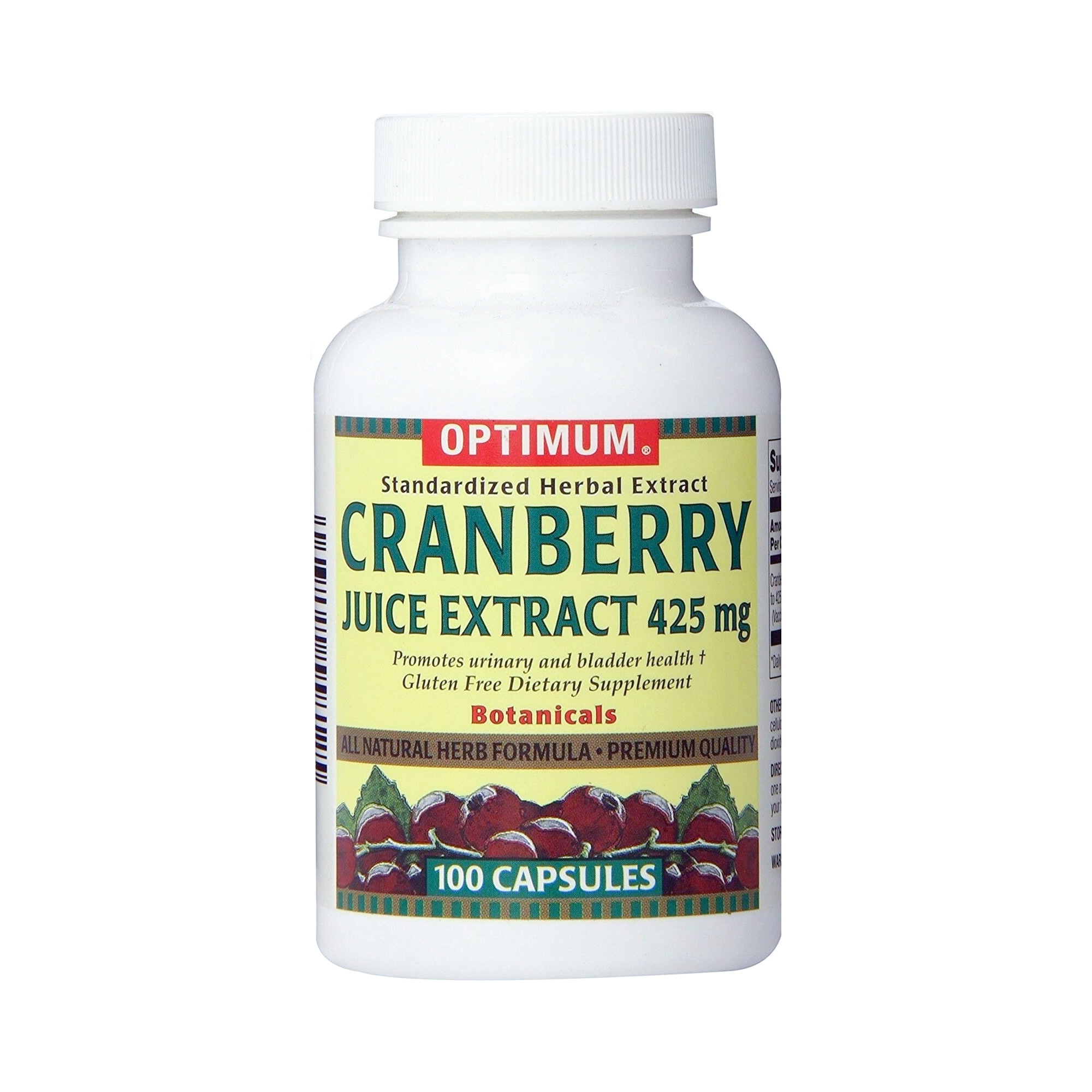 Optimum Cranberry Juice Extract Capsules 425 Mg 100 Count Walmart 