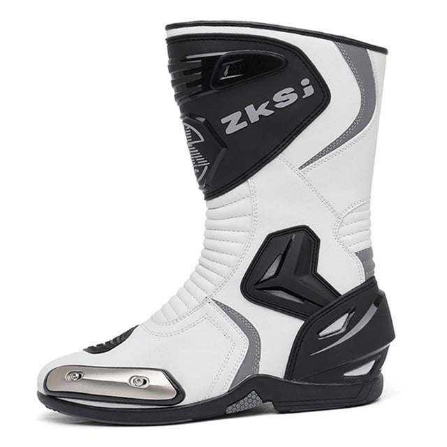 Botas de moto elegantes: diseño clásico, cómodas y transpirables, adecuadas tanto para desplazamientos diarios como para conducción informal.,Blanco,40