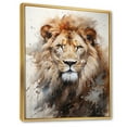 thumbnail image 2 of Designart "A Captivating Lion Portrait in Photography" Animals Floater Framed Wall Art Living Room, 2 of 7