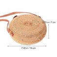 thumbnail image 4 of MasteelfCA Womens Backpack Round Rattan Straw Bag Casual Hand-woven Crafts Rattan Bag Round Mini Shoulder Diagonal Messenger Bag, 4 of 7