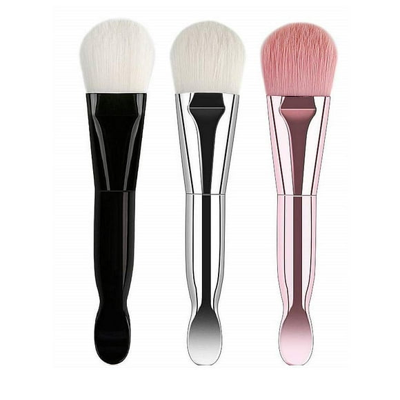 3 x weiche Kopf-Silikonmaske, Einstellstab,weiche Faser,Gesichts-Maske Applikator,Doppelkopf-Design Bürste Beauty-Werkzeug