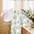 thumbnail image 3 of No Hook Shower Curtain, Sage Green Eucalyptus Shower Curtains for Bathroom with See Through Top Window, Spring Watercolor Botanical Leaves Waterproof & Washable Bath Curtain Extra Long 72"x96", 3 of 9
