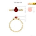 thumbnail image 5 of ANGARA Lab Grown Three Stone Pear Ruby & Round Diamond Engagement Ring in 14K Yellow Gold for Women (Size-7x5mm) | July Birthstone, Birthday, Anniversary, Jewelry Gift for Women | Lab Grown Ruby Ring, 5 of 7