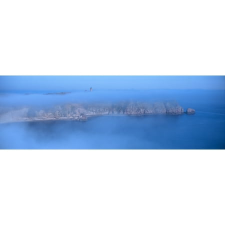Cap Frehel in the morning mist Cotes-dArmor Brittany France Stretched Canvas - Panoramic Images (36 x 12)