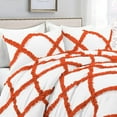 thumbnail image 3 of D.N.G. BEDDINGS 3 Piece Luxury Two Tone Diamond Ruffle Pattern Comforter Set Premium Super Soft, All Season 800 Thread Count 100% Egyptian Cotton Twin/Twin XL Size Orange/White Solid Color, 3 of 4
