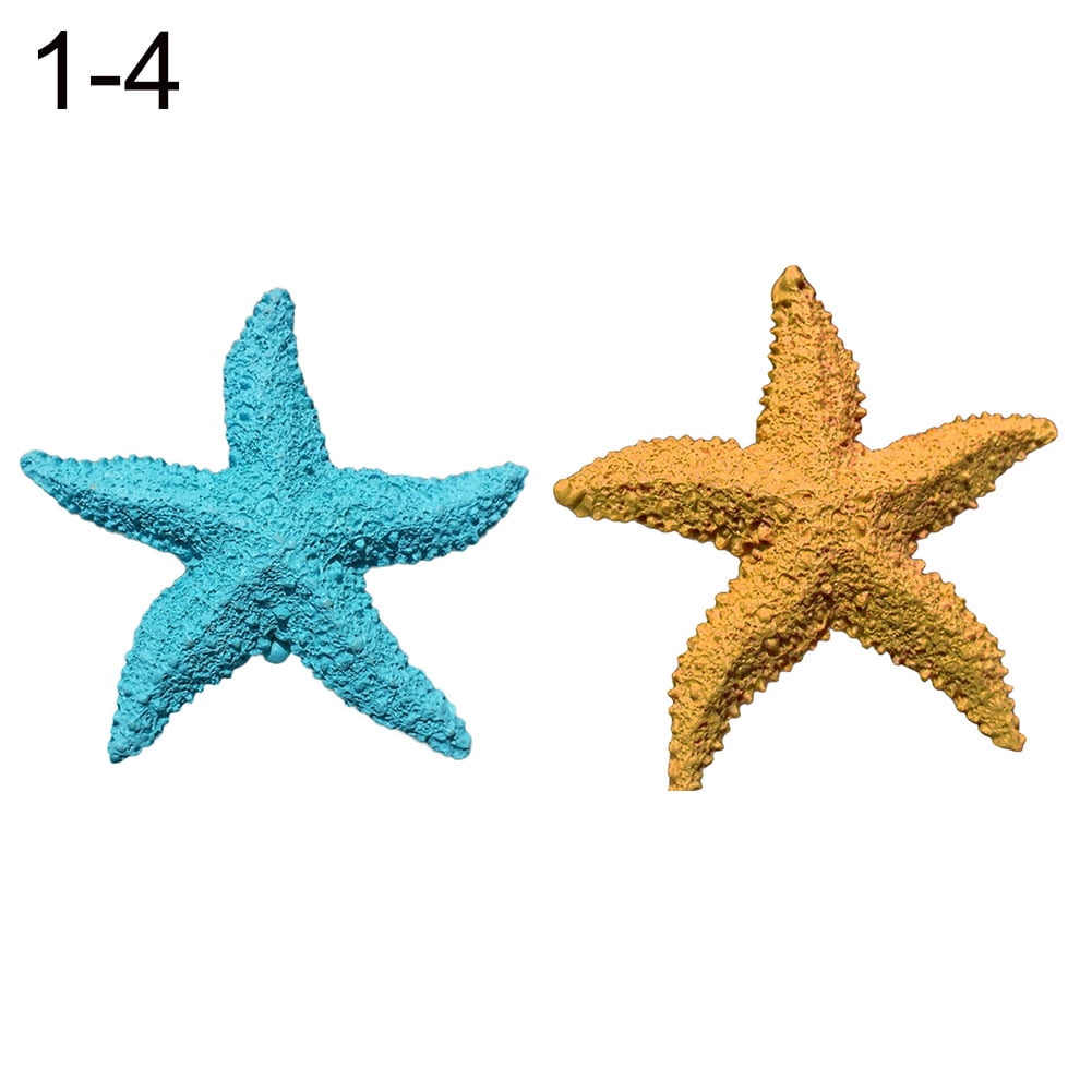 Yesbay Starfish Ornament 2Pcs Fish Tank Ornament Mediterranean Resin