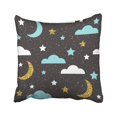thumbnail image 1 of Funda de Almohada ABPHQTO Astrología Buenas Noches Blanco Azul Oro Luna Estrellas Nubes 45x45 cm, 1 of 1
