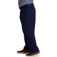 thumbnail image 2 of HAGGAR Mens Cool Right Performance Flex Solid Classic Fit Pleat Front Pant, Midnight, 44 x 32, 2 of 4