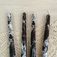 thumbnail image 4 of XINAOBAOLUO 2 PCS 10 Inch Taper Candles Marble Print Candlesticks Handmade Set of 2 Long Candles Unscented Tapered Candle for Hone Decoration Party(Black), 4 of 5