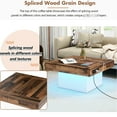 thumbnail image 5 of 31.4'' Square Coffee Table, Rustic Style, Brown Spliced Wood Grain, Led , 2 Ports, Outlets, Slip, White Grain Table In Living Room, 31.4''x31.4'',, 5 of 5