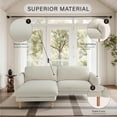 thumbnail image 3 of Get Set Style 86" Wide Convertible Sectional Sofa, Modern L Shape Couches with Left/Right Reversible Chaise, Mid-Century Sofa with Reversible Cushions (Off White), 3 of 5