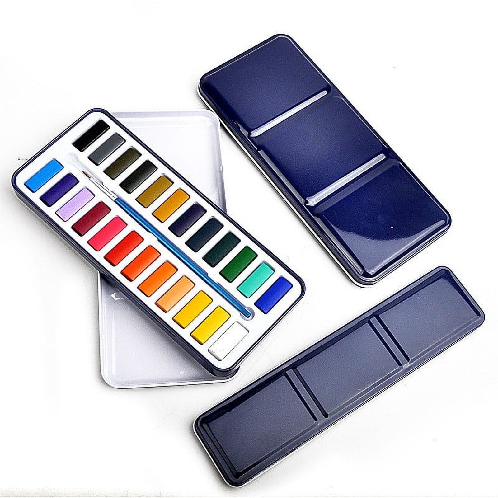 AUHomi Watercolor Paint Set with Brush, 12 Vibrant Colors, Highly Pigmented, For Beginners and Professionals, Portable Travel Watercolor Set