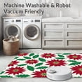 thumbnail image 5 of ODIKA 3'x5' Machine Washable Non-Slip Area Rug, Elegant Poinsettia Bath Ensemble Seasonal Decorative Commode Kit High Traffic Rug, Red, 625969, 5 of 5