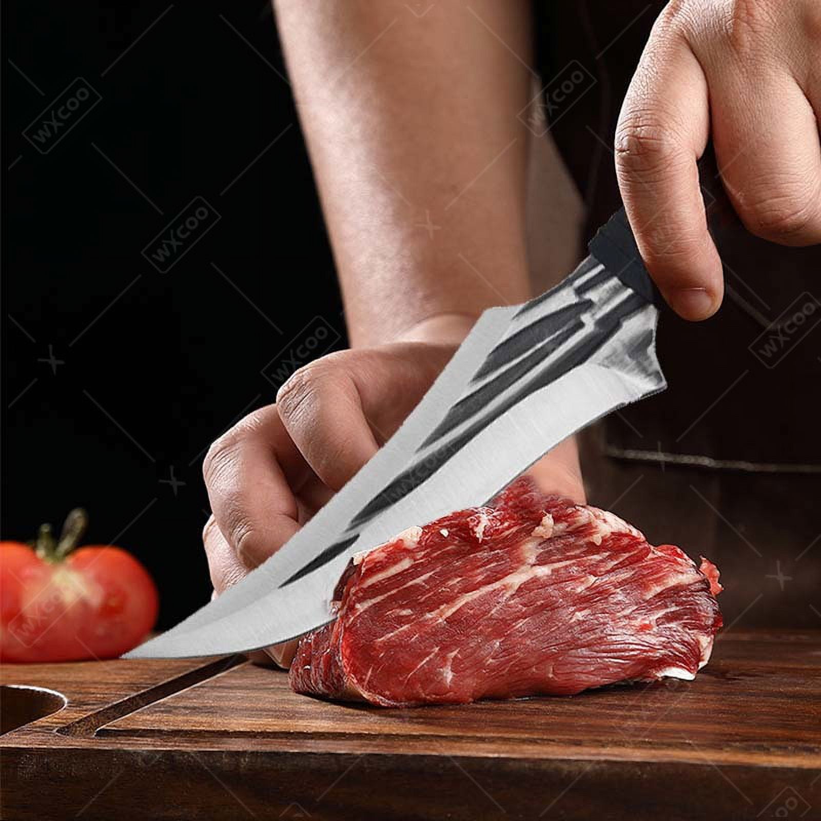 WXCOO 3PCS Set Bucther Knife Stainless Steel Boning Knife Kitchen Hand Forged Knife Utility Knife Fish Slicing Knife Kitchen Supplies