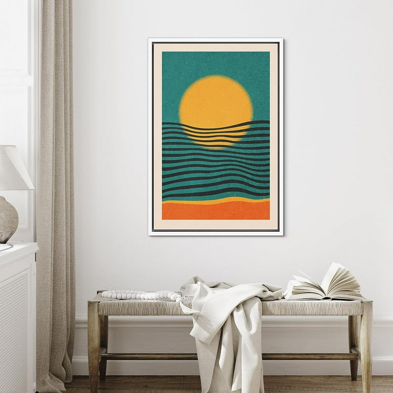 PixonSign Framed Canvas Print Wall Art Mid-Century Modern
