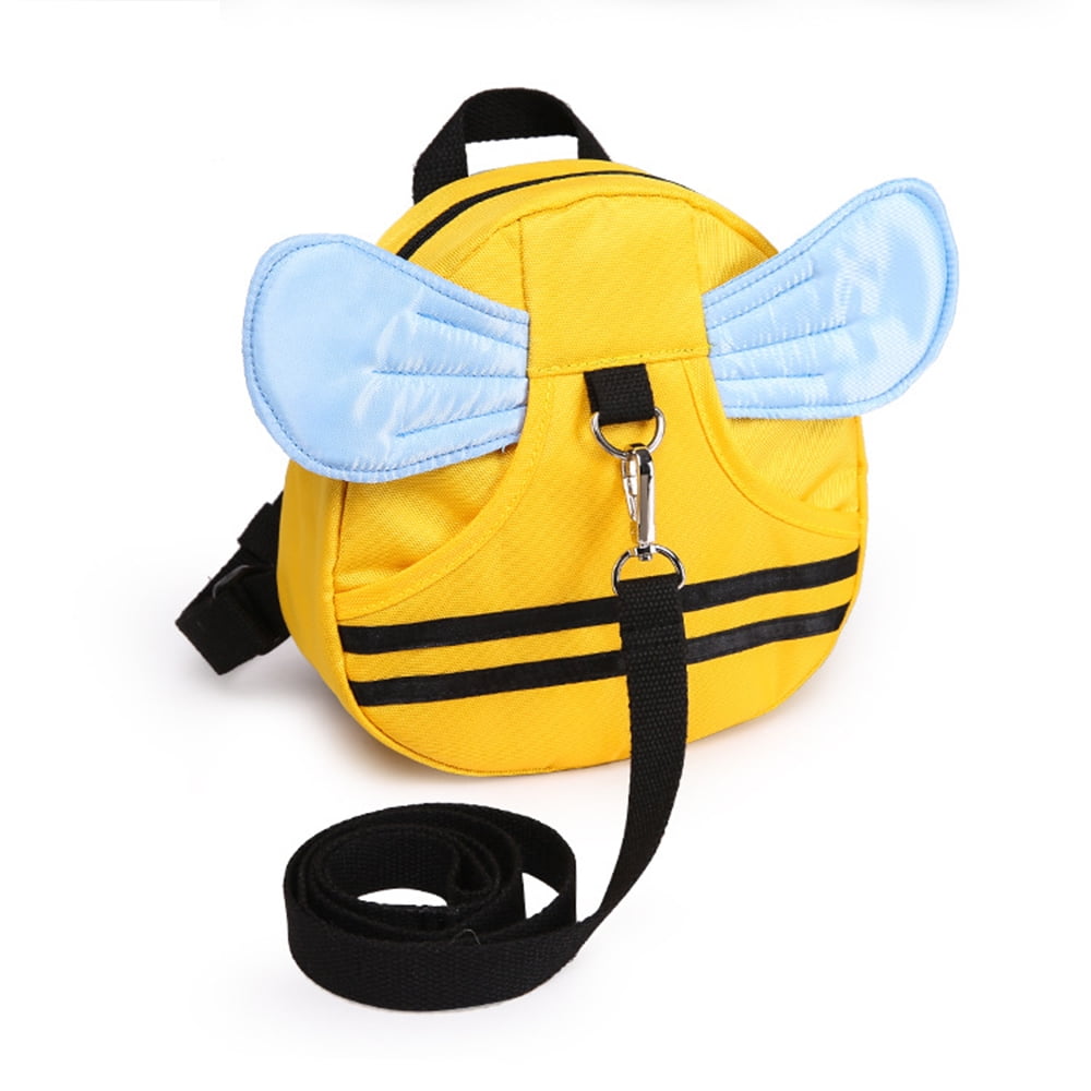 Anti Lost Kids Backpack Cute Bee Design Children Baby Safety Keeper Toddler Walking Satchel Bag Strap Yellow+Light Blue by