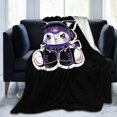 thumbnail image 3 of Kuromi Cartoon Printing Throw Blanket, All Seasons Flannel Fleece Blanket, Soft & Warm Plush Blankets for Couch Sofa Bed Camping Travel, 40"x30", 3 of 9