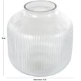thumbnail image 3 of DecMode 11" Short Round Ribbed Glass Vase, 3 of 9