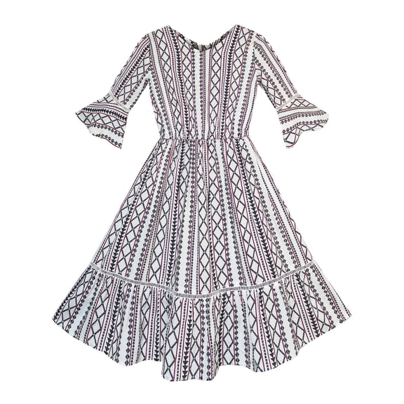 Girls Dress Casual Geometric Sundress Holiday Summer Beach 6