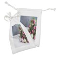 thumbnail image 2 of Natural Color Fabric Pouch Set of 2, Bouquet of Fresh Tulip Flowers and Colorful Easter Eggs Photo, Small Drawstring Bag for Toiletries Masks and Favors, 9" x 6", Multicolor, by Ambesonne, 2 of 2