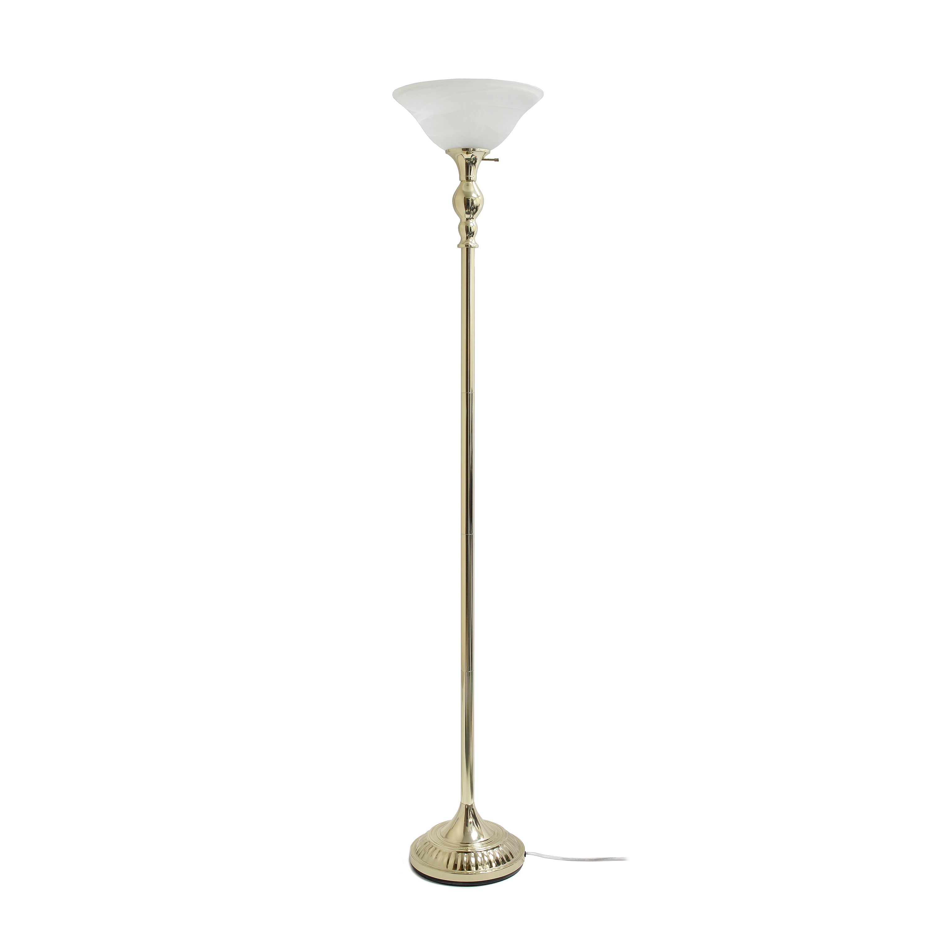 Elegant Designs 1 Light Torchiere Floor Lamp with Marbleized White