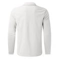 thumbnail image 6 of Men Casual Soild Zipper Top Shirt Turn Down Collar Blouse Long Sleeve Top Shirt Fashion Casual Shirt,White,M, 6 of 6