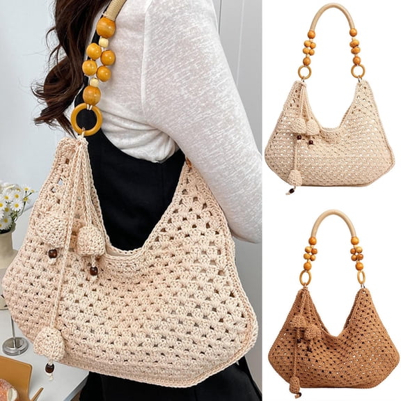 ibiyuan Crossbody Bags For Women Travel Large Capacity Woven Shoulder Tote Handbag for Women, Casual Beach Commute Everyday Shoulder Purse Gifts For Girlfriend