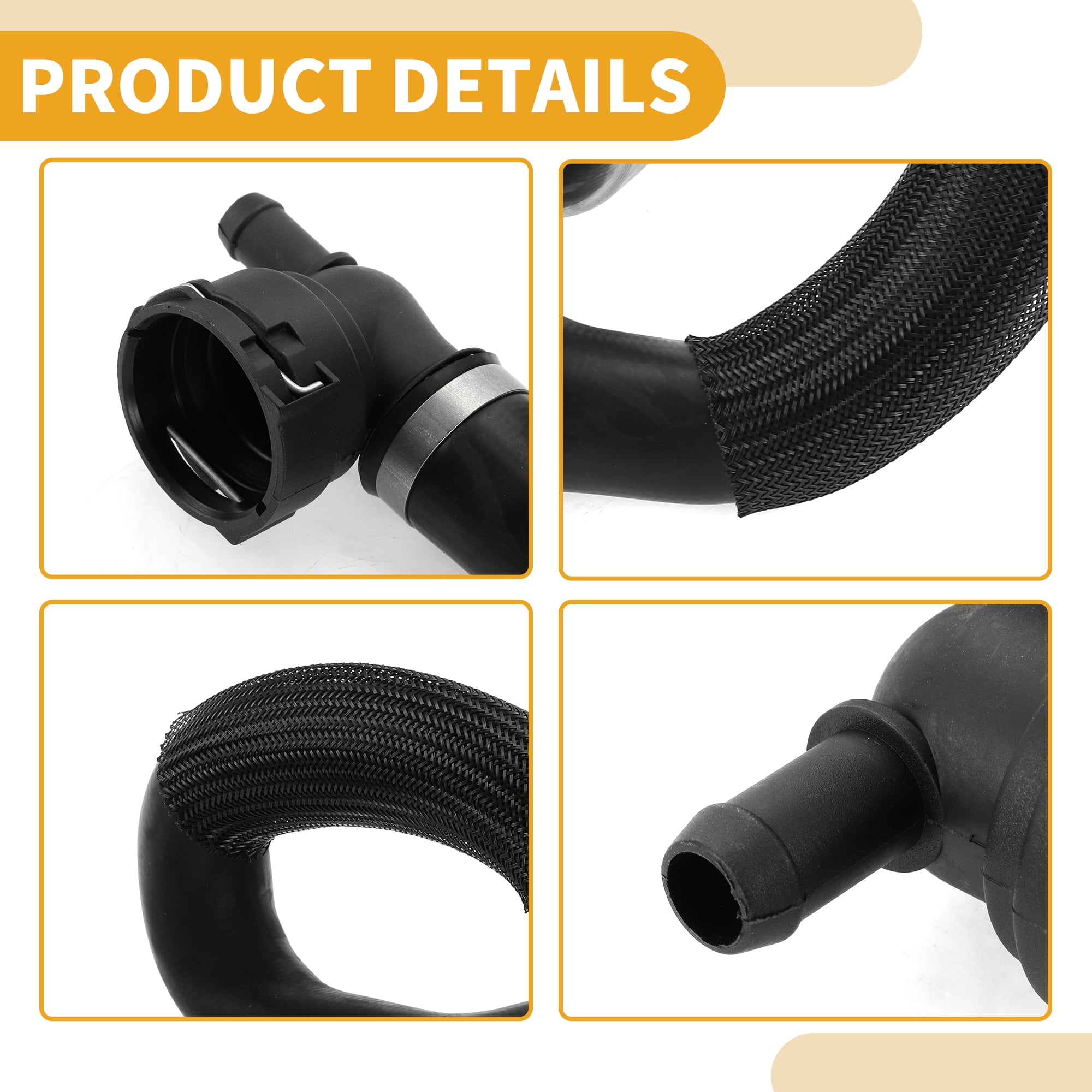 Unique Bargains Upper Radiator Hose CV618286YC For Ford Escape 2.0L 2013-2016 Rubber Black
