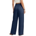 thumbnail image 7 of Levmjia Women Wide Leg Pants High Waisted Solid Color Casual Lounge Pants with Pockets Elastic Waist Flowy Straight Leg Trousers, 7 of 7