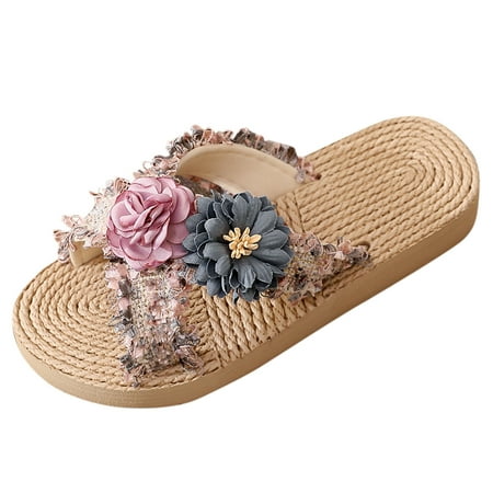 

Fashion Summer Children Shoes Girls Slippers Thick Soles Lightweight Slip On Flower Open Toe Comfortable Beach Style