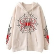 thumbnail image 3 of Women's Printed Sweatshirt Cardigan High Street Casual Hop Metal Zipper Jacket, 3 of 3