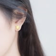 thumbnail image 2 of Solid 925 Sterling Silver Plumeria Flower Stud Earrings for Women Teens Crystal Flower Stud Earrings, 2 of 15